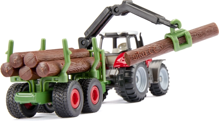 Bosbouwaanhanger met kraan en grijper