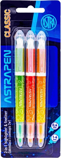 Astra markeerstiften 2-in-1 Classic, set van 3 stuks