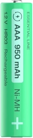 Capaciteit 950 mAh en spanning 1,2 V