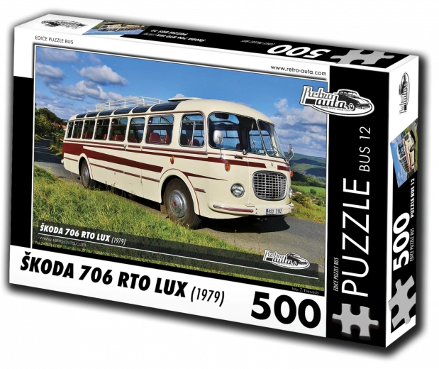 Puzzel Retro-auto’s: Škoda 706 RTO LUX – autobus, 500 stukjes