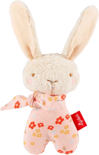 Sigikid eerste pluchen konijntje met rammelaar roze 15 cm