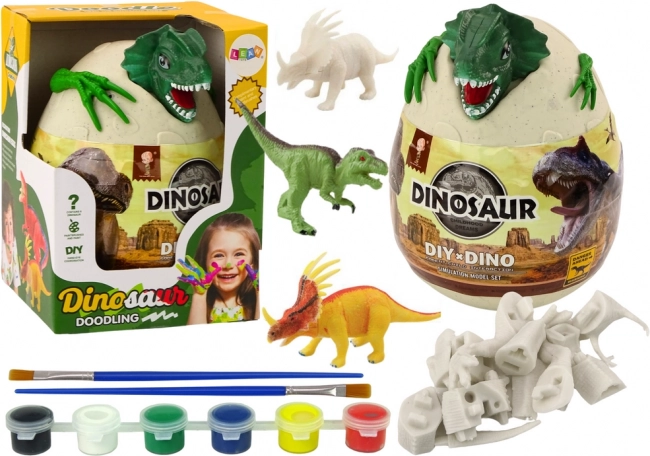 Ei met dinosaurussen om te schilderen groen