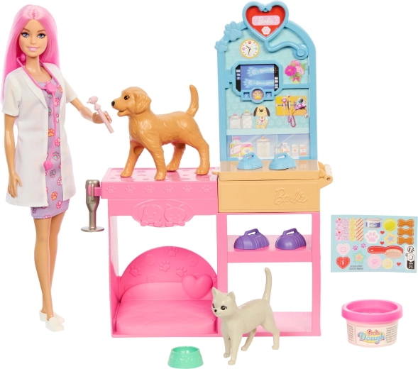 Barbie dierenarts en twee huisdieren