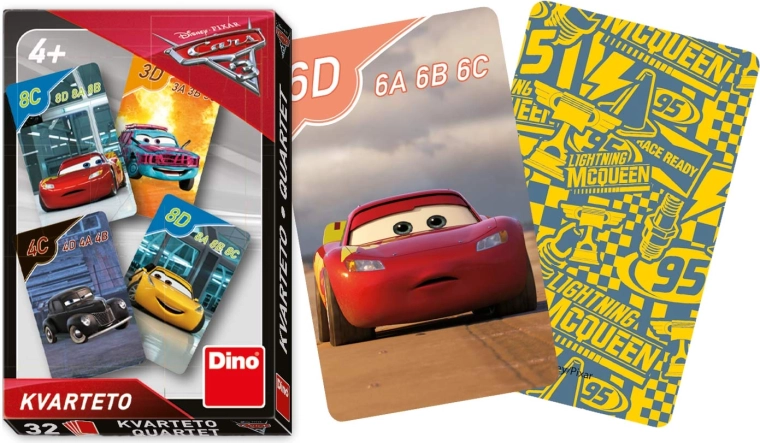 Dino kwartet speelkaarten met Cars 3 thema