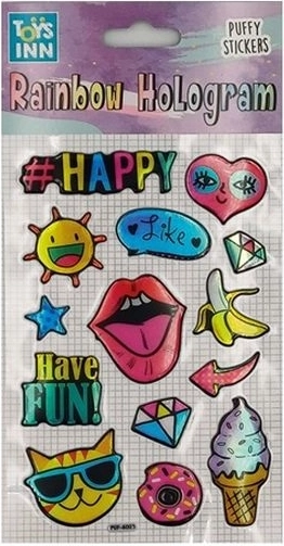 Stnux holografische stickers Rainbow Happy