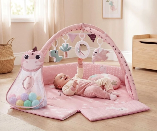 Babygym met speeltjes en veilig spiegeltje
