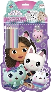 Kleurboek Gabby’s Dollhouse met kleurpotloden (6 st.) en stickers
