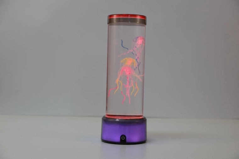 Veranderende kleurrijke lamp met zwevende kwallen 33 cm