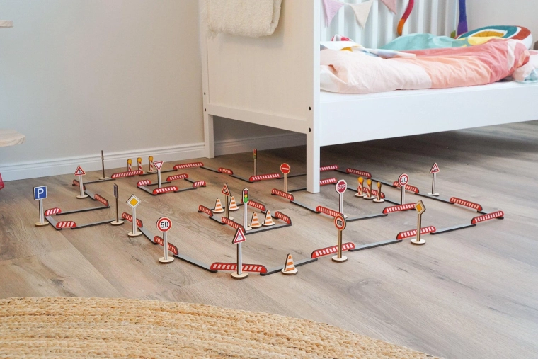 FlexiRoads houten wegenbouwset 135 onderdelen