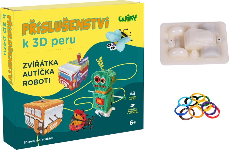 Rijdende auto’s voor 3D‑pen WIKY – Tsjechische verpakking