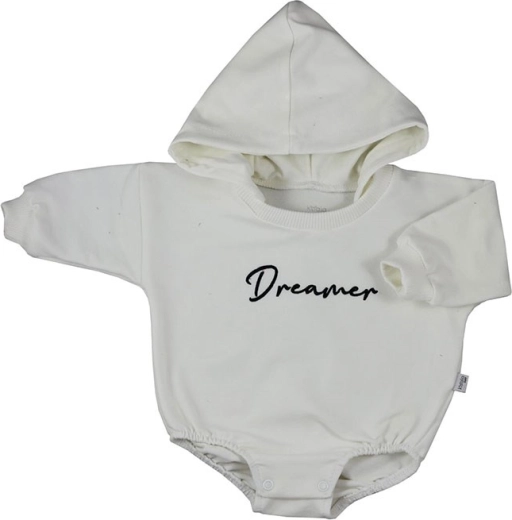 Babybaggy-body van sweatstof met capuchon Koala Dreamer – beige