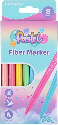 KEYROAD pastel uitwasbare stiften, 8 stuks