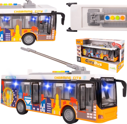 Stadsbus 1:16 met licht en geluid – rood