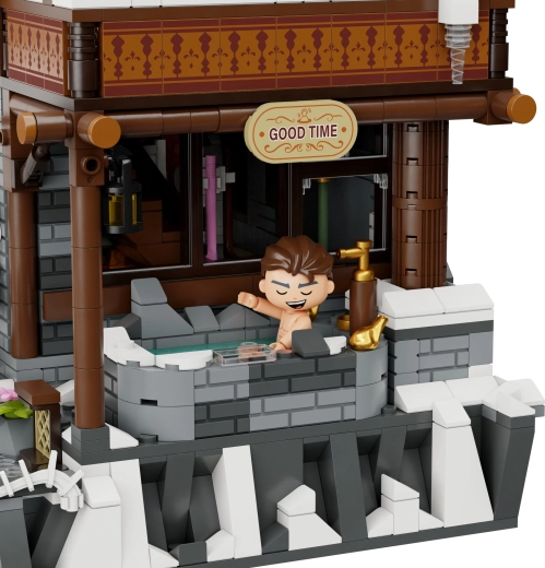 Winterse ontspanning: warmwaterbron als onderdeel van de diorama