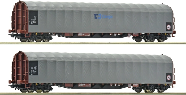 Roco set van 2 vierassige schuifzeilwagens Rils-y ČD Cargo (H0)