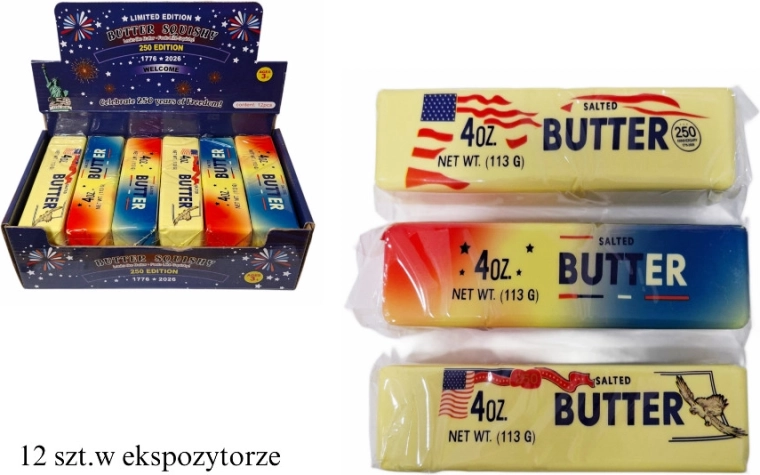 Antistress knijpsquishy in de vorm van boter - 1 stuk
