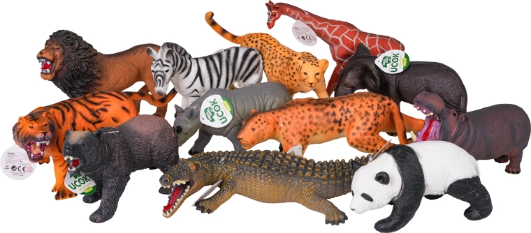 12 realistische dieren in één set