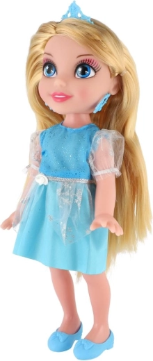 Lang blond haar en uitgewerkte details