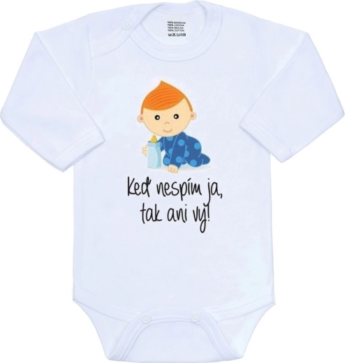 New Baby romper met opdruk ‘Als ik niet slaap, slapen jullie ook niet’