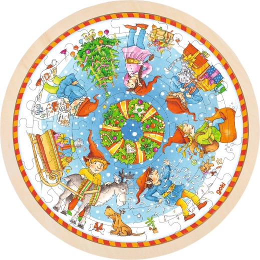 Kerst houten puzzel x-mas - 1 stuk