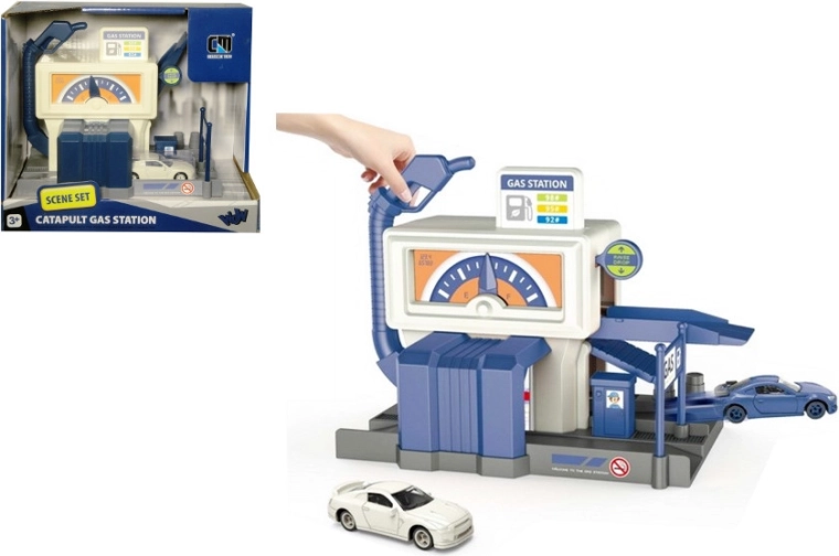 Benzinestation met autolanceerder