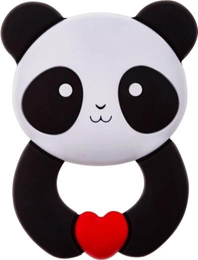 Akuku siliconen bijtring panda - 1 stuk