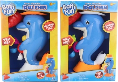 Dolfijn voor in bad – watermolen met zuignappen