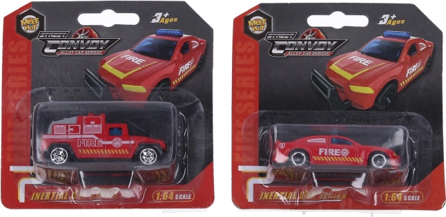 Metalen brandweerauto 7 cm