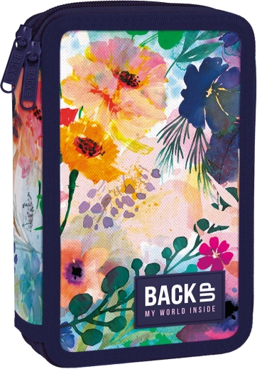 Tweekamer-etui met inhoud BackUP bloemen-aquarel