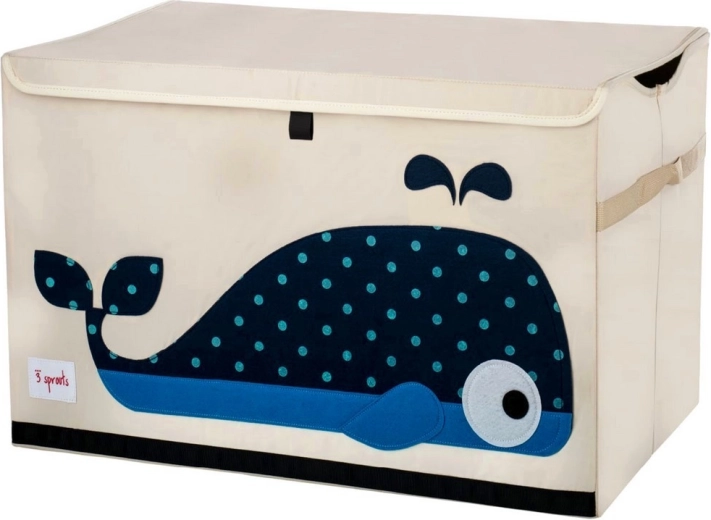 3 Sprouts speelgoedkist walvis blauw