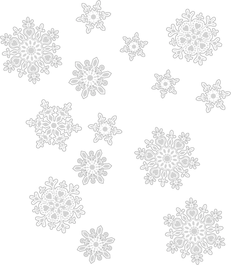 Set kerstdecoraties voor ramen met sneeuwvlokken - 1 stuk
