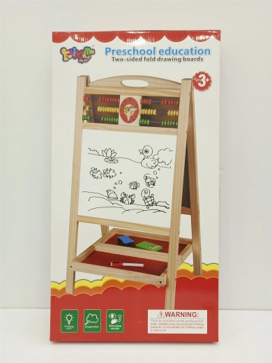 Houten dubbelzijdig kinderbord met telraam