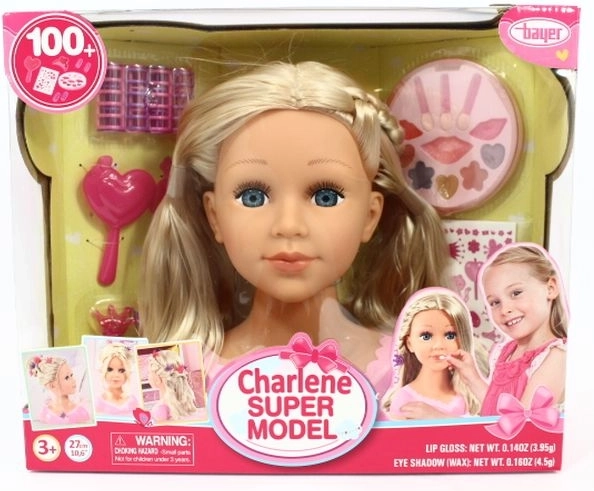 Bayer Charlene supermodel – stylinghoofd blond met accessoires
