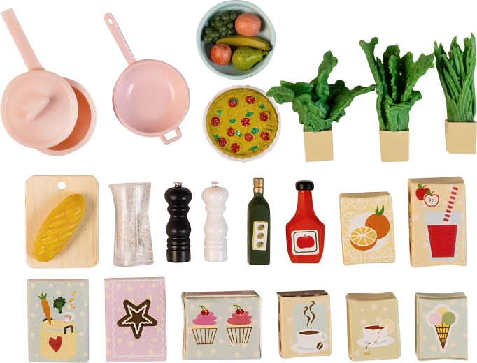 Lundby keukenaccessoires en etenswaren voor een poppenhuis