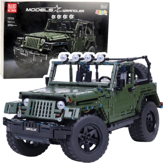 Bouwset terreinwagen khaki, 2078 stukjes