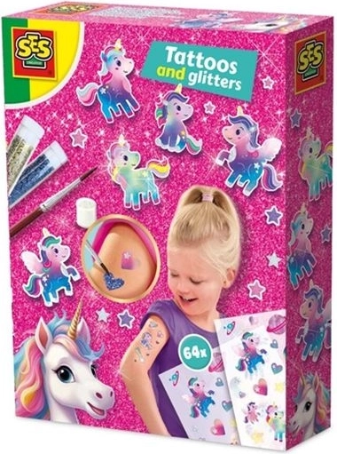 SES Creative eenhoorn – tatoeages en glitters