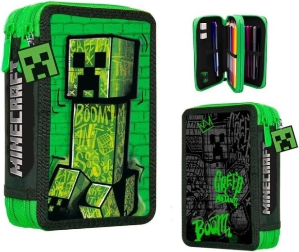 Uitgeruste tweelaagse etui Minecraft Creeper
