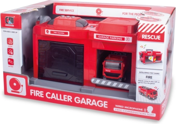 Brandweerspeelset – garage met licht en geluid