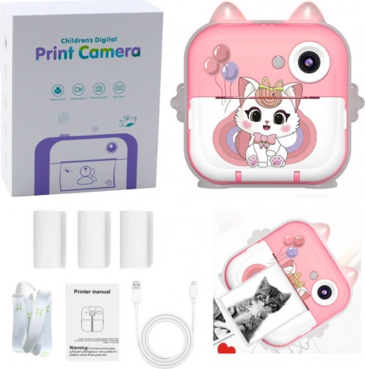Directe camera met thermoprinter Kat Roze