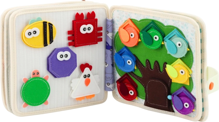 Leren door spel met afneembare vormen en dieren