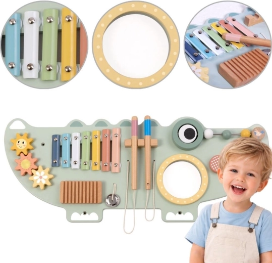Houten activiteitenbord krokodil TOOKY TOY