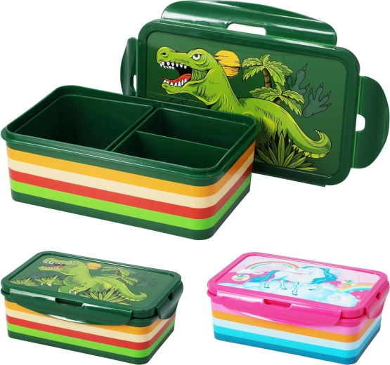Gedeelde lunchbox met kliksluiting, siliconen afdichting, 21 × 14 cm