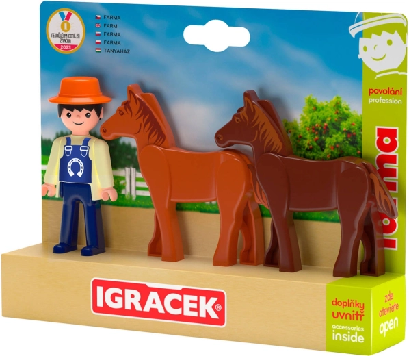 Efko Igráček trio boerderij – boer met paarden en accessoires