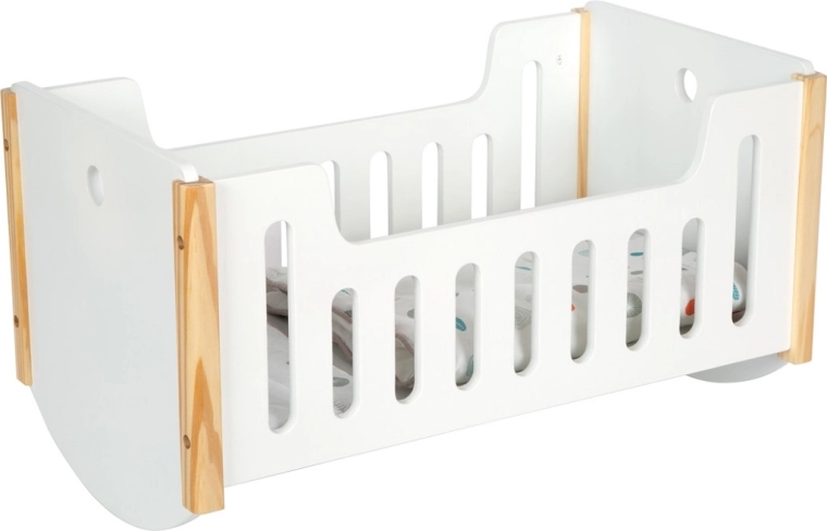 Houten poppenwieg in Scandinavisch design