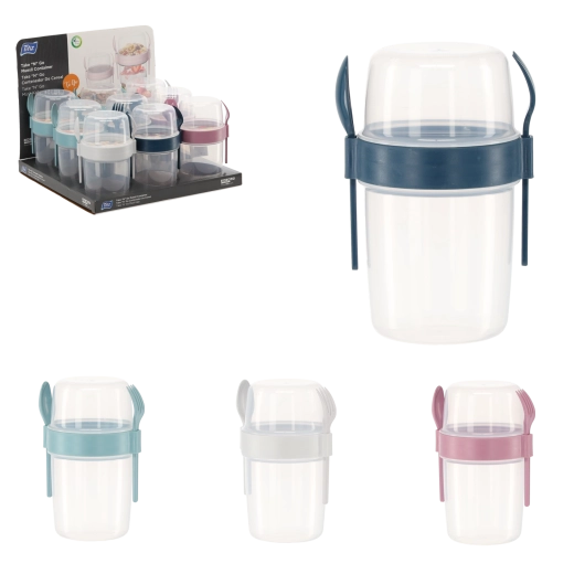 Reiscontainer voor muesli 1100 ml met bestek BPA-vrij