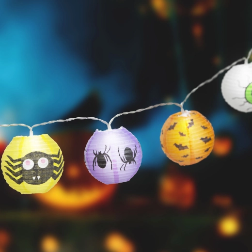 Halloweenlichtsnoer met pompoenlampionnen