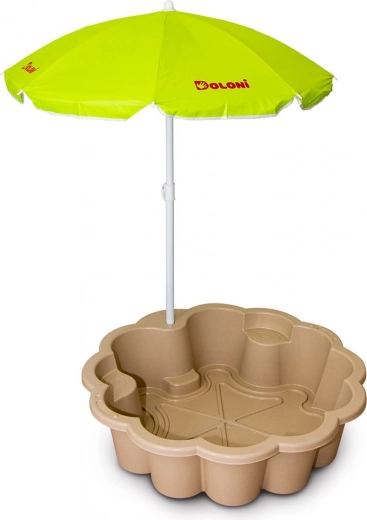 Zandbak bloem EKO met parasol beige DOLONI