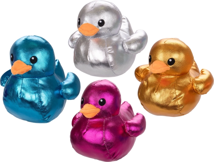 Pluchen eendje metallic 15 cm