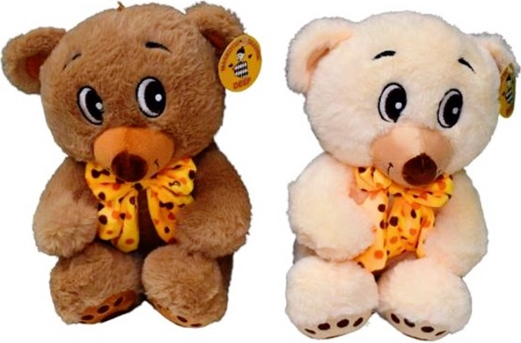 Pluchen teddybeer met gestipte strik
