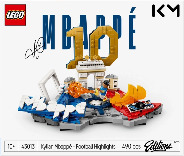 Minifiguur van Kylian Mbappé in actiepose